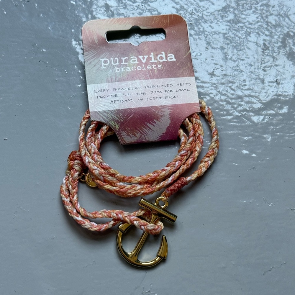 Pura Vida Gold Anchor Wrap Bracelet